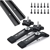 Hot Favorable Aluminum 2pk 24" T-Track for Woodworking with 2pk Hold-Down Clamps-Woodworking and Clamps-Fine Sandblast Black 
