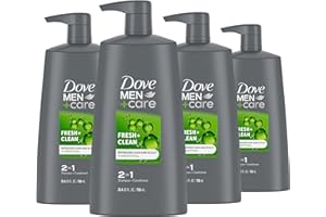 DOVE MEN + CARE 2-in-1 Shampoo and Conditioner Fresh and Clean 4 Count Nourishes and Invigorates Helps Strengthen Hair 25.4 oz