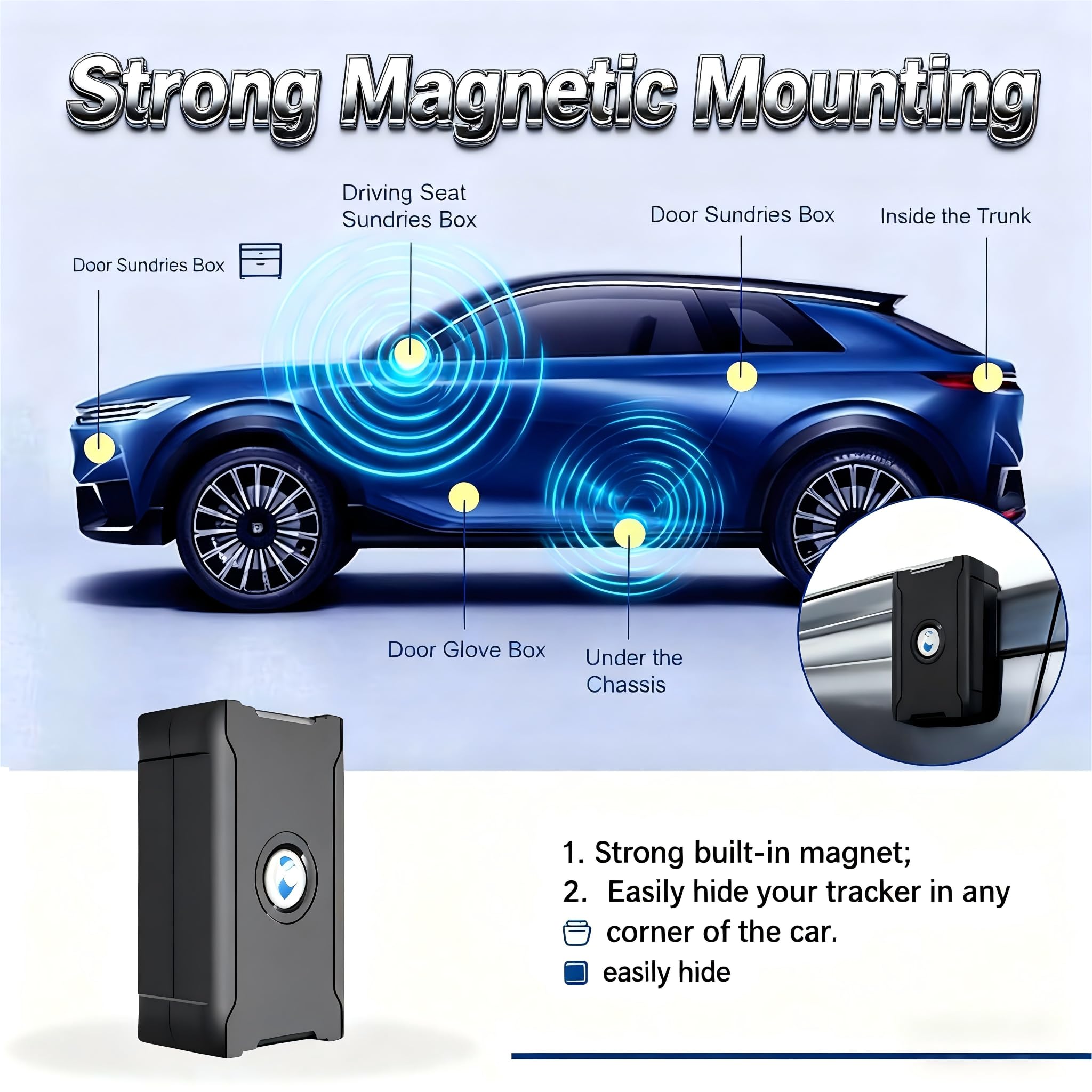 GPS Tracker for Vehicles Cars Long Battery Life to 90 Days, Strong Magnet, Unlimited Range, Geo-Fence, 4G Real Time Car Tracker Device Hidden Vehicle Tracking Devices, Subscription Needed