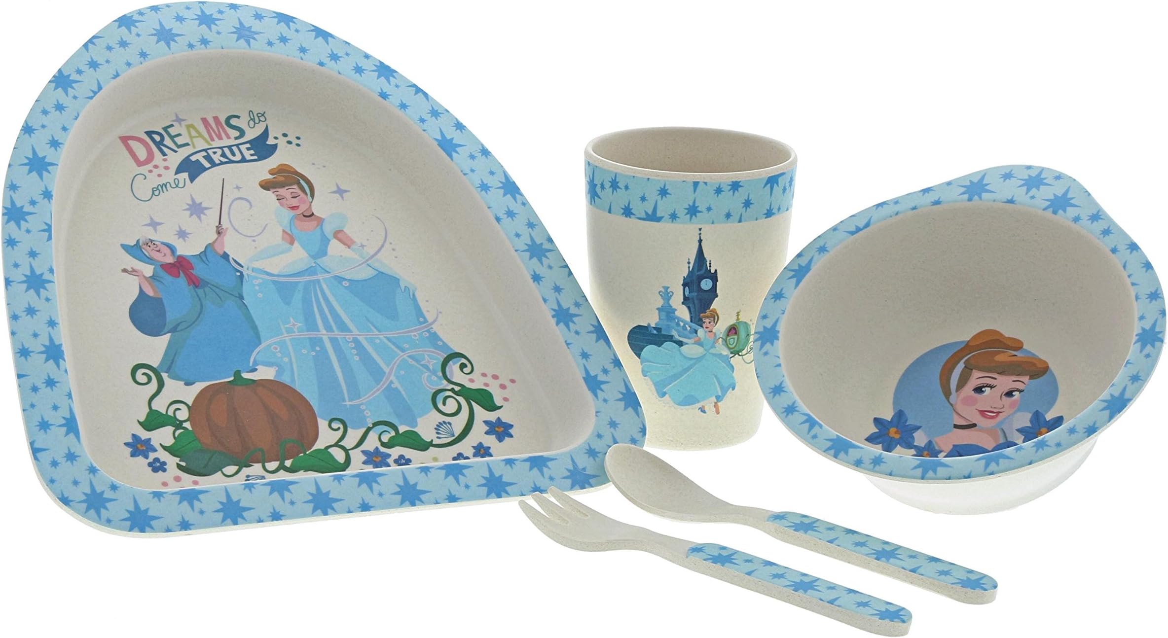 Enchanting Disney Cinderella Organic Dinner Set, Bamboo, Multi, 250 x 260 x 290 cm