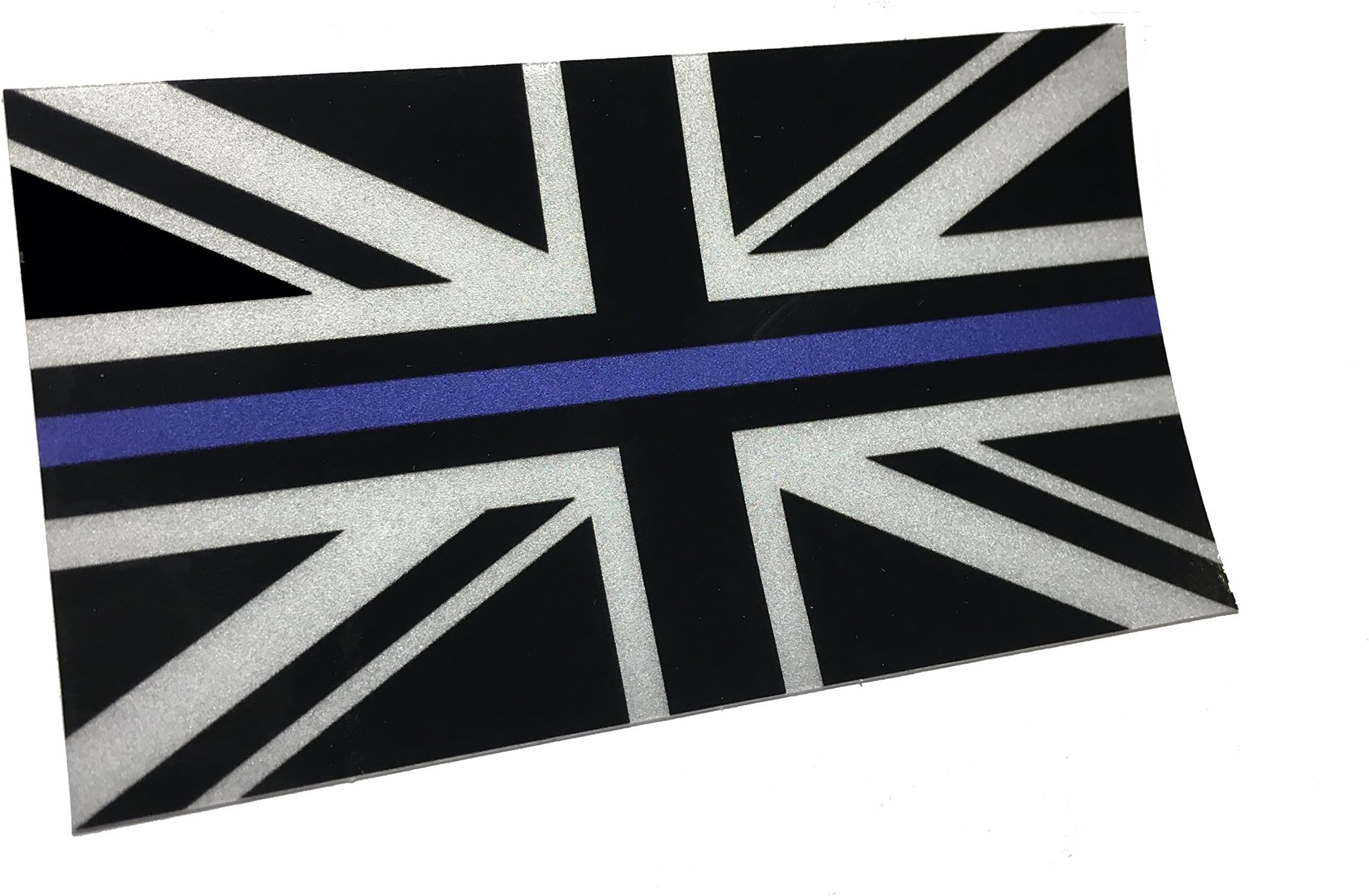 British UK Thin Blue Line Reflective 3.5 X 2 Decal Sticker Flag Tactical Police Law Enforcement