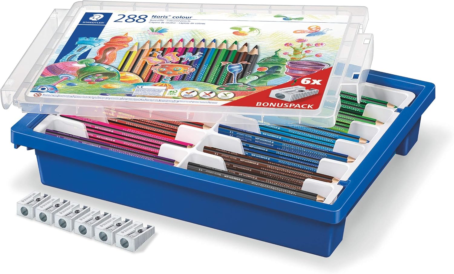 STAEDTLER Noris Colour Colouring Pencil, Increased Breaking Resistance, Triangular Shape, Ergonomic Soft Surface