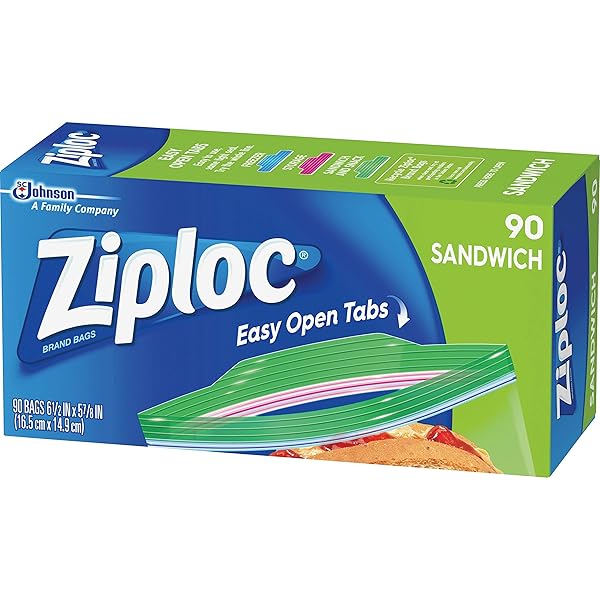 ZIPLOC SANDWHICH BAGS, 90 COUNT