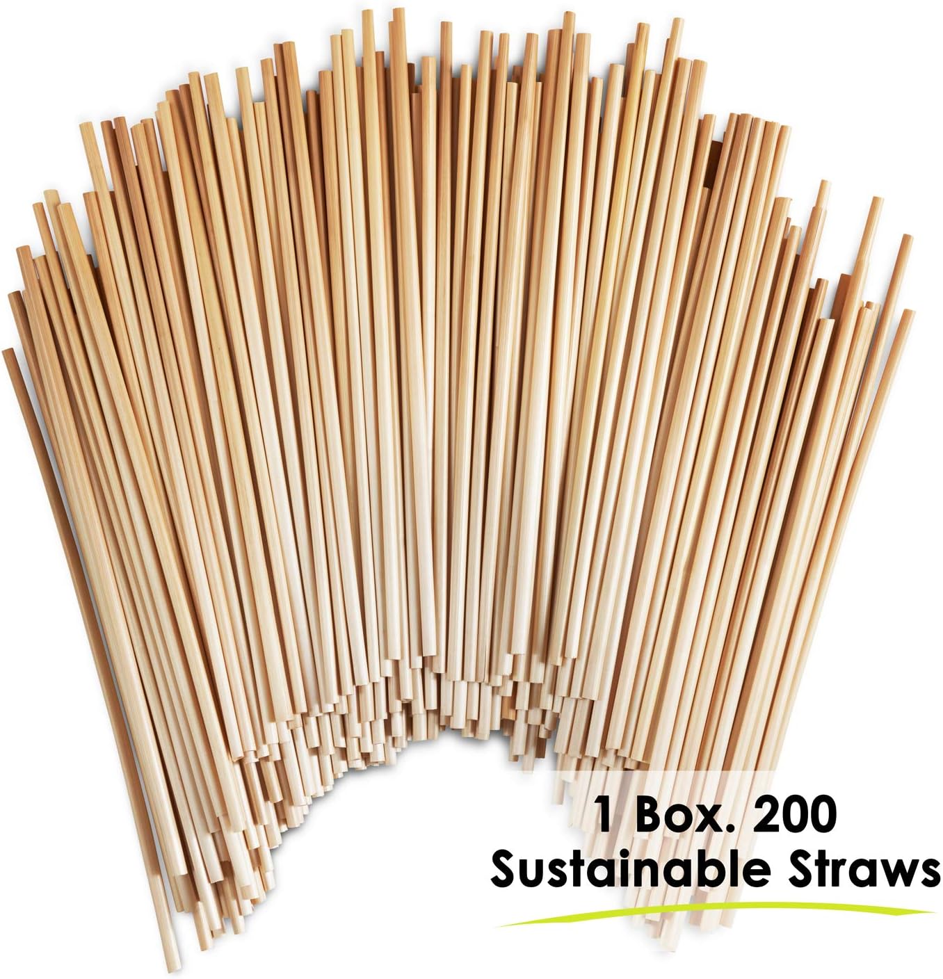 Biodegradable Drinking Straws, Pack of 200 – Non-Soggy, Flavorless, BPA-Free, Compostable Straws Alternative to Plastic Straws – Sustainable Products by Efiwasi: Kitchen & Dining