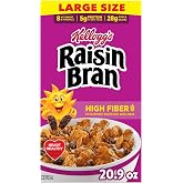 Kellogg's Raisin Bran Original Large Size Breakfast Cereal 20.9 oz | High Fiber, 28g Whole Grain