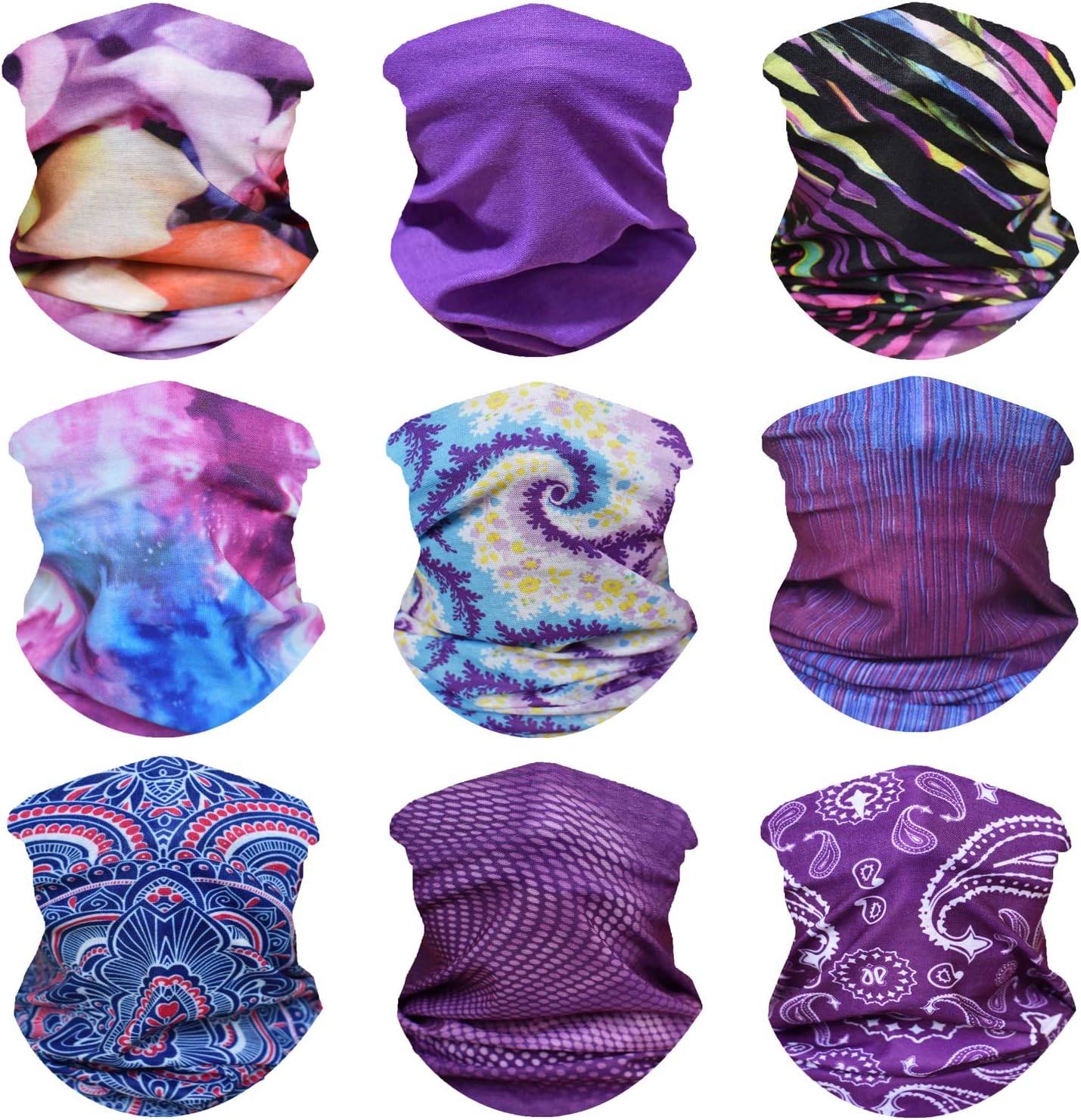Neck Gaiter Face Cover Balaclava Headwear UV Protection Breathable Bandanas Scarf
