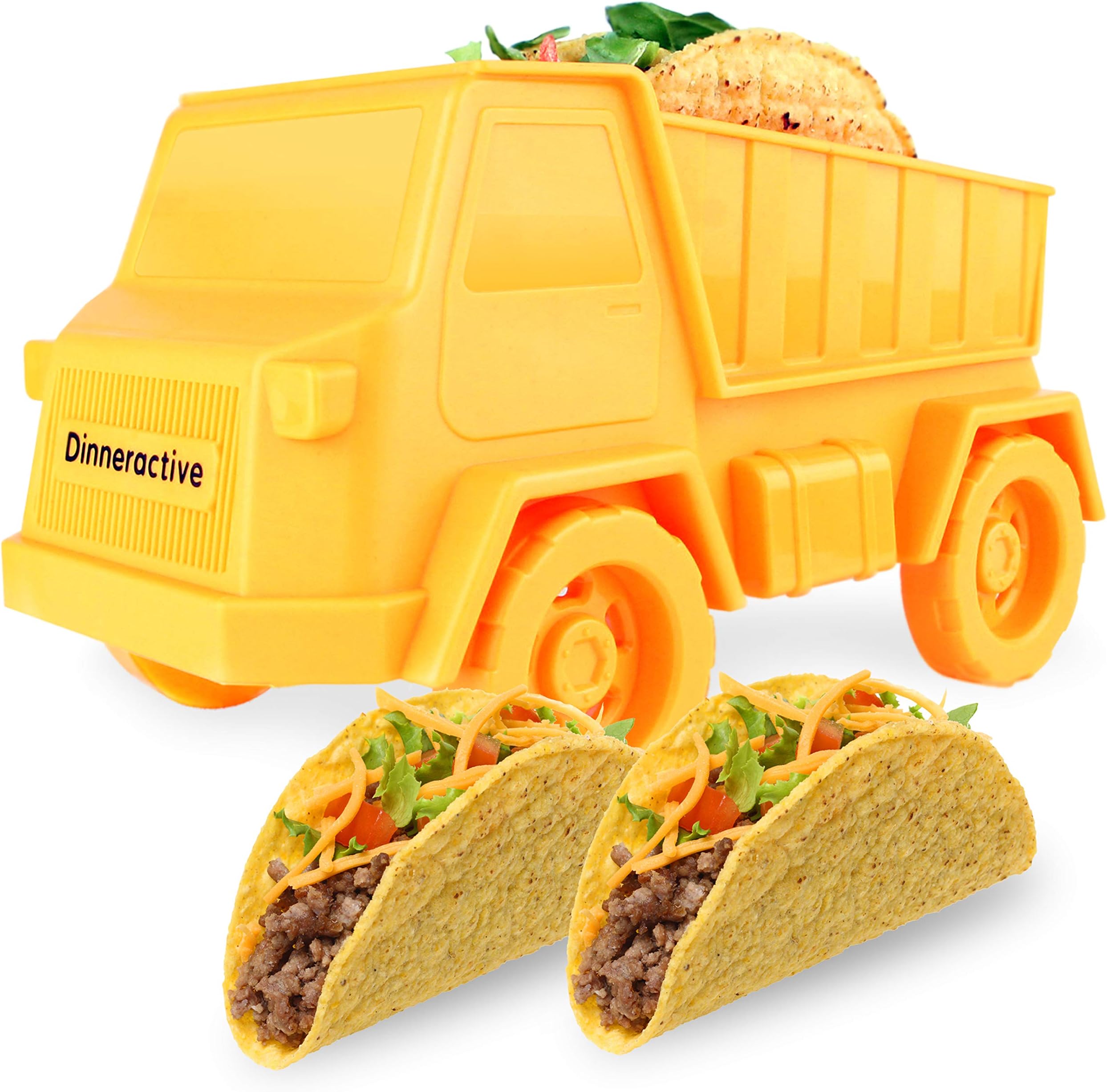 Dinneractive Tidy Taco Truck - Kids Taco Holder - Fun Tacos Stand - Cute Kid Taco Shells Holders - Novelty Food Trucks
