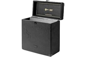 arkrocket x ELVIS Vintage Vinyl Record Storage and Carrying Case, Fits All Standard Records - 33 1/3, 45 and 78 RPM, Holds 30 Albums, Perfect for Your Treasured Record Collection (Elvis Black)