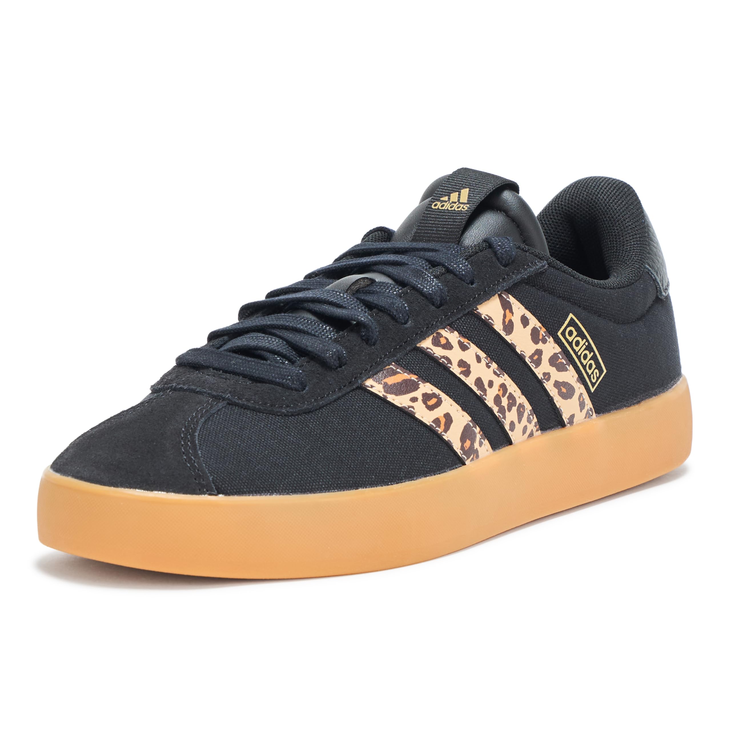 Photo 1 of adidas Women's Vl Court 3.0 Sneaker, Black/Shadow Brown/Matte Gold, 8