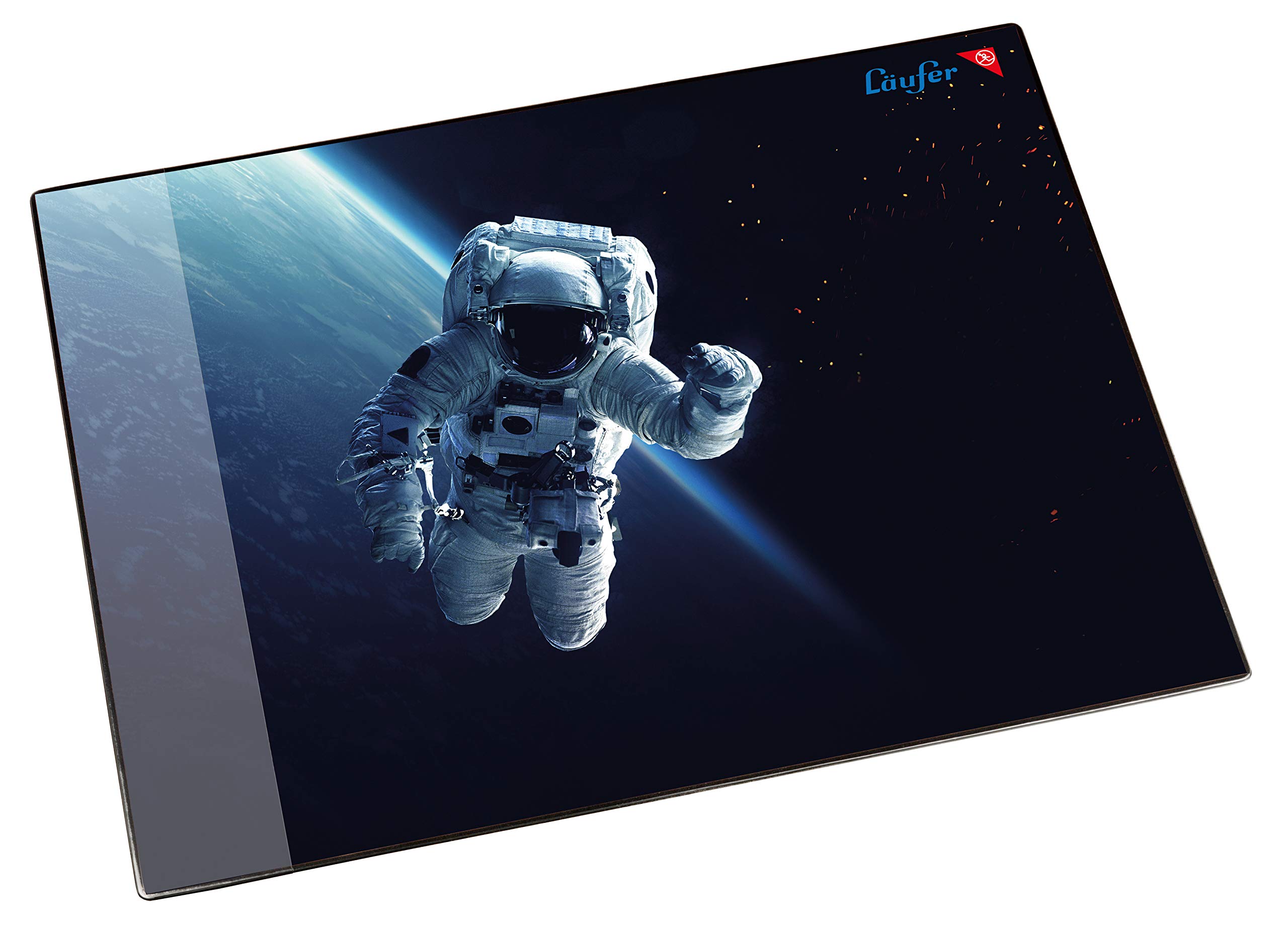 Läufer 46659 Astronaut Desk Mat, 53 x 40 cm, Non-Slip Desk Mat for Children, Accessories for Children's Desk, with Transparent Side Pocket