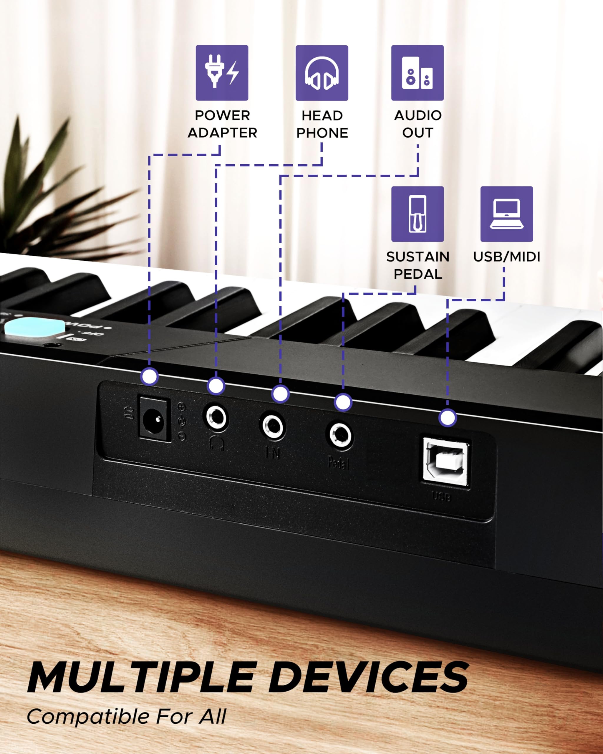 Starfavor 88 key keyboard piano, Compact Portable Digital Piano with Semi Weighted 88 Keys, Electric Piano Keyboard Set for Beginners with Stand, Large Headphones, Sustain Pedal, Carrying Piano Case