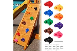 Mlijzard 9 Pack Rock Climbing Holds Extra Large Multi-Colored for Kids/Adult,DIY Rock Climbing Wall Holds with Mounting Hardware Indoor Outdoor Playground Backyard Park Play Set