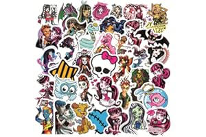 MOZOLTOV 50Pcs Monster High Merch Stickers Pack for Water Bottle Cup Laptop Guitar Car Motorcycle Bike Skateboard Luggage Box Vinyl Waterproof Graffiti Patches LQ