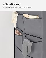 SONGMICS Clothes Wardrobe Portable Closet with 4 Hanging Rails Grey 170 x 45 x view 8