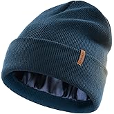 FURTALK Satin Lined Beanie for Women Men Knit Beanie Hat Acrylic Winter Hats Warm Slouchy Skull Cap