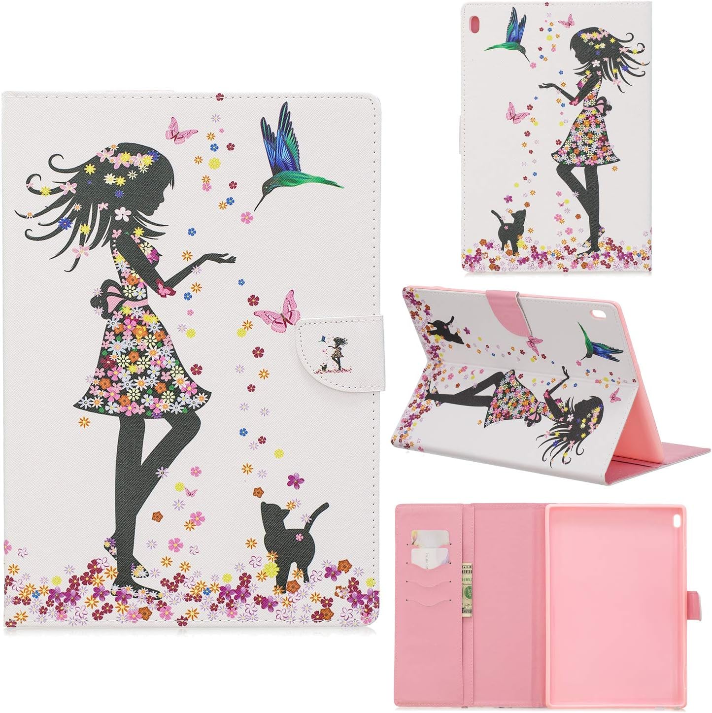 Case for Lenovo Tab4 10/Tab4 10 Plus Ultra Lightweight Slim PU Leather Protective Case with Card Slot and Magnetic Cover for Lenovo Tab4 10/Tab4 10 Plus 10.1 Inch Tablet PC,5#Girl