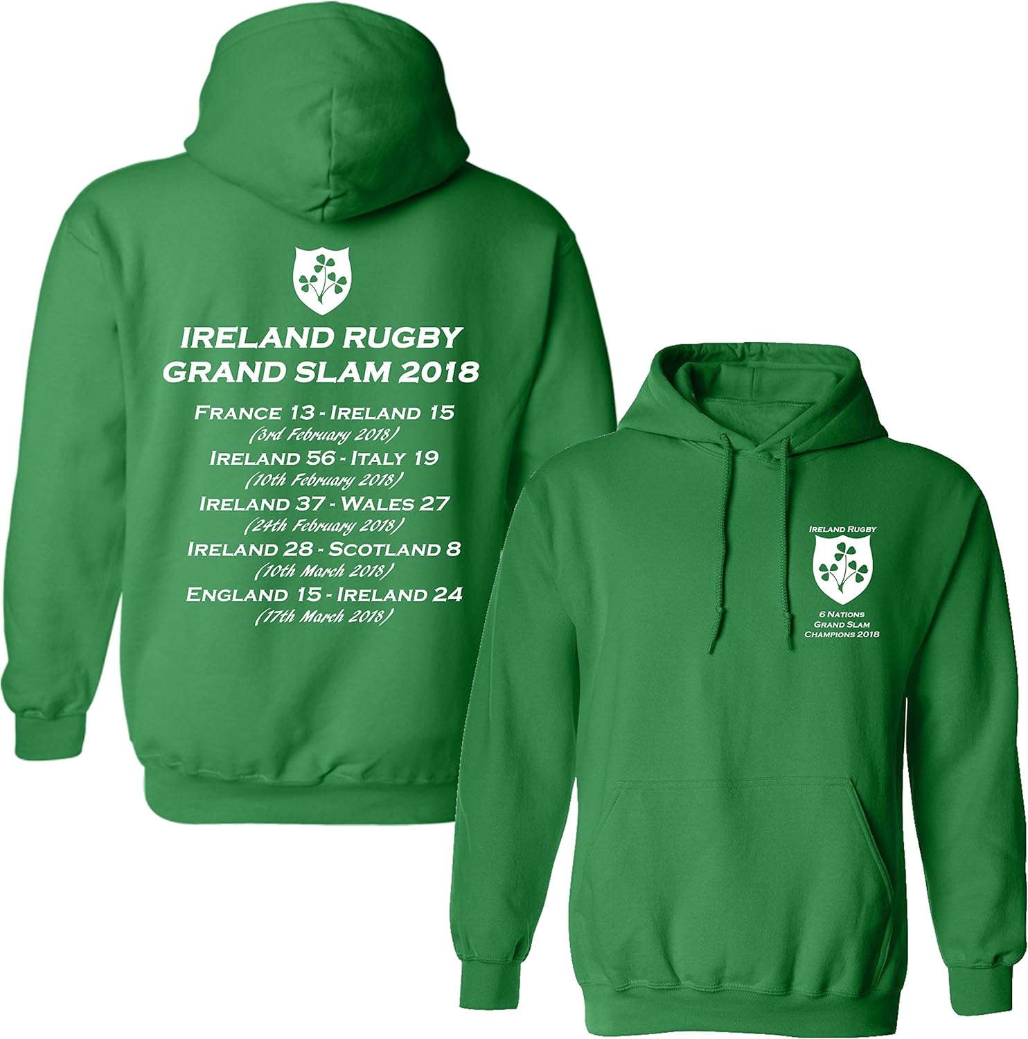 D2W Ireland Rugby 6 Nations Grand Slam Champions 2018 Adult/Youth Hoody