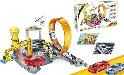 Toys Bhoomi Ultimate Speed Track Car Garage Playset Kids Toy Set with Model Toy Cars Helicopters Jeep Vehicles - Children Birthday Gift Toys