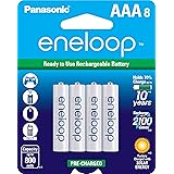 Panasonic BK-4MCCA8BA eneloop AAA 2100 Cycle Ni-MH Pre-Charged Rechargeable Batteries, 8 Pack