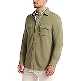 Robert Graham Men's Wayne Long Sleeve Waffle Knit Button Down Overshirt, Olive, Medium