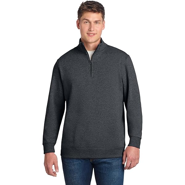 SPORT-TEK Unisex Endeavor Half Zip Pullover, Black Heather, X