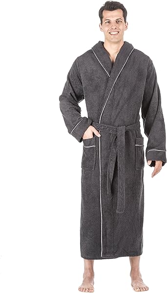 men's hooded terry cloth bathrobe