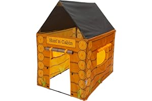 Pacific Play Tents 61804 Kids Hunt'n Cabin Tent Playhouse, 39" x 27" x 43", Brown