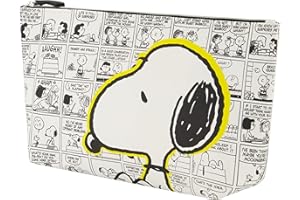 CONCEPT ONE Peanuts Woodstock Travel Makeup Bag, Trapezoid Cosmetic Organizer Pouch for Women