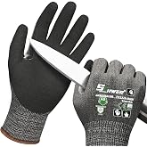 Schwer ProGuard High Level Cut Resistant Work Gloves for Extreme Protection, ANSI A9 Cut Gloves with Reinforced Thumb, Non Slip, Breathable, Durable, Touch-screen, Black 1 Pair（L 3326