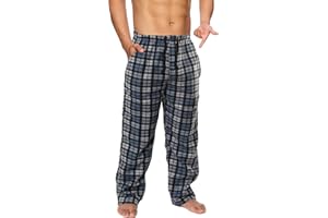 Active Club Mens Fleece Pajama Pants - Plaid Mens Pajama Bottoms - Mens Lounge Pants with Pockets (S - 3X)