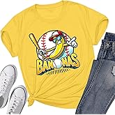 Women Baseball Shirt Funny Baseball Fan Shirts Baseball Mama Graphic Tee Short-Sleeve Tops