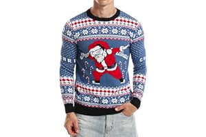 Runhit Ugly Christmas Sweater Adult Men Funny Christmas Sweater for Women 3D Printed Pullover Christmas Sweaters Winter