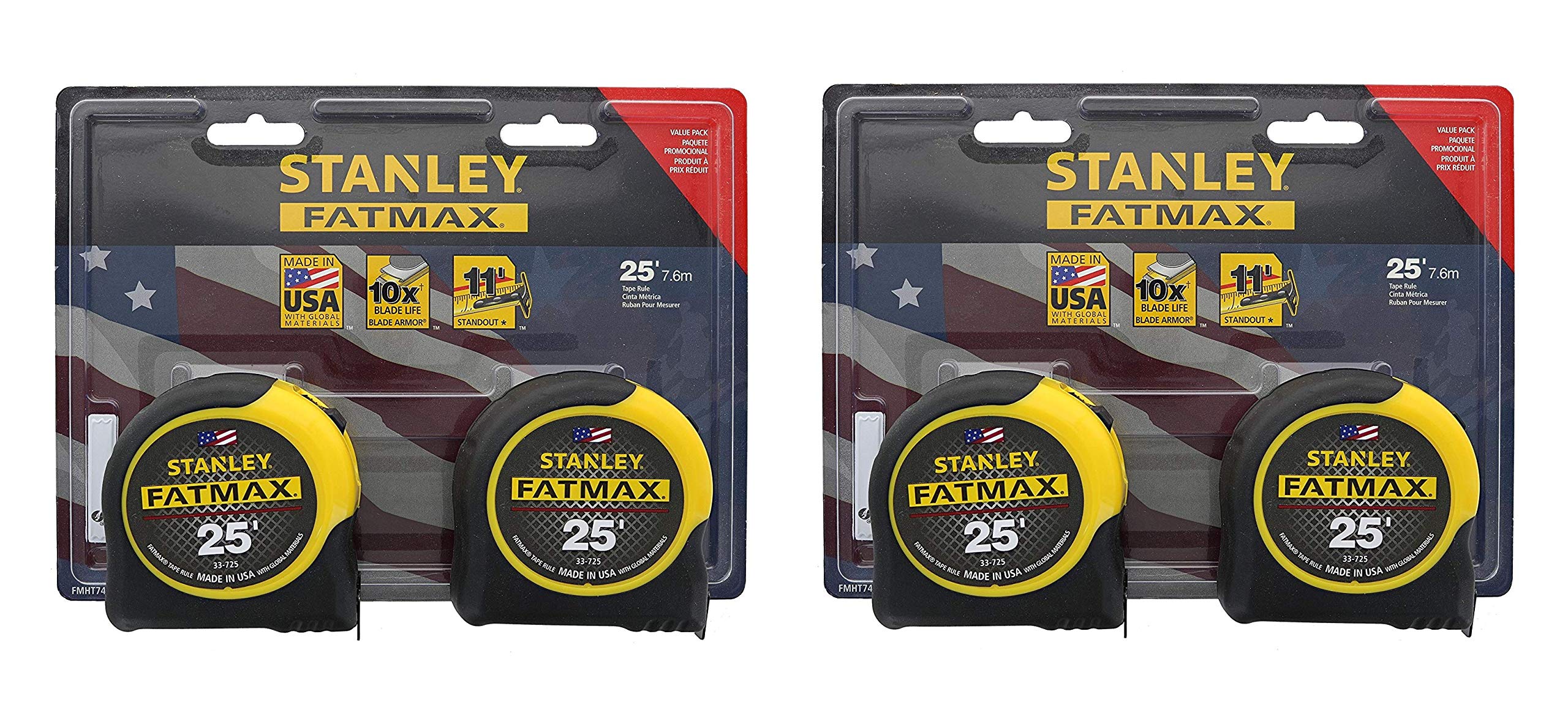 Stanley Consumer Tools FMHT74038 25' Fatmax Tape Measure (2 Pack)