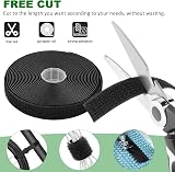 Yiezio 6m Cable Straps 30 Buckles Hook Loop Ties Organizer 2cm Black Adjustable view 2