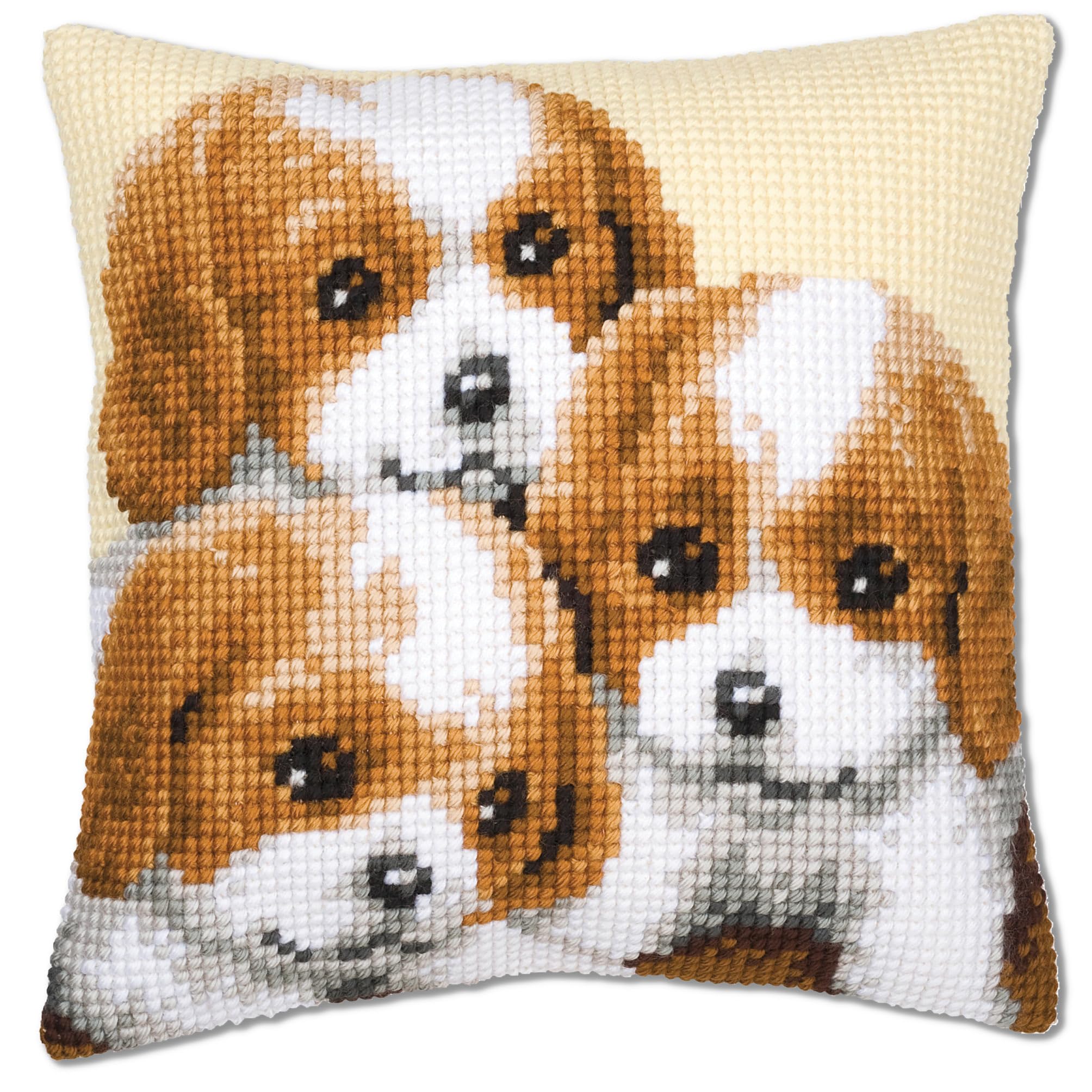 Vervaco Puppies Cross Stitch Cushion, Multi-Colour — image 1
