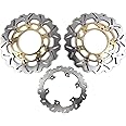 Arashi Front Rear Brake Discs Rotors for Suzuki GSX1300R Hayabusa gen 2 2008-2020 ABS 13-20 Motorcycle Replacement Accessories GSX-R 1300 GSX-R1300 GSXR 1300 GSXR1300 Gold