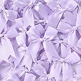 50 Pcs Purple Gift Wrap Bows,3.3 Inch Elegant Bows for Gift Wrapping, DIY Crafts, Party Decorations, Baby Shower, Birthday, Wedding Decor,Christmas, Gift Bags