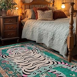 Tibetan Tiger Hallway Runner Rug 2x5 ft Vintage