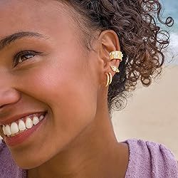 DREMMY STUDIOS Dainty Double Moon Stud Earrings for