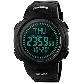 Gosasa Men&rsquo;s Watch Sports Digital Compass Survival 50M Waterproof Stopwatch Alarm