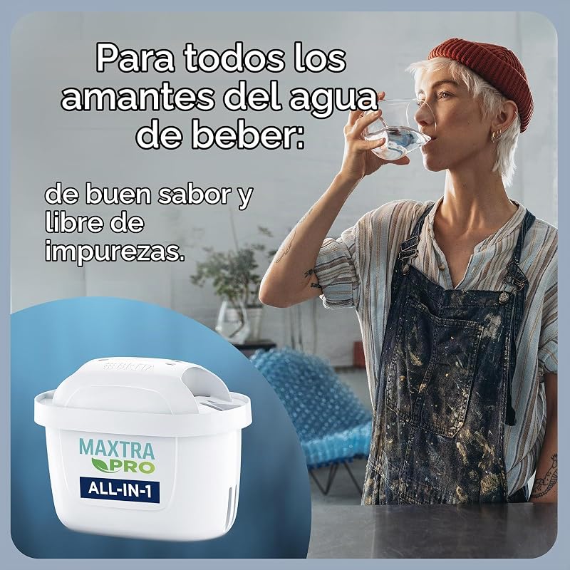 Garrafa de filtro de vidro (2,5 L) inclui 1x filtro BRITA MAXTRA PRO All-in-1 que reduz cloro, calcário, PFAS e metais - Garrafa Premium