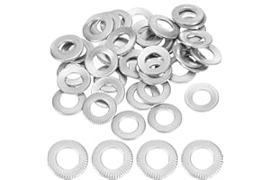 PATIKIL 304 Stainless Steel Flat Washers, 50 Pack M6x12mm Belleville Spring Disc Washer Conical Knurled Metric Gasket for Automotive Industrial Construction