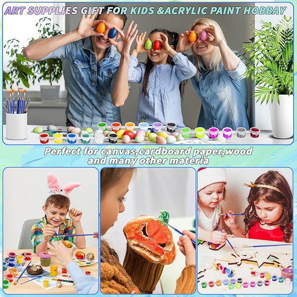 220 PCS 18 COLORS MINI ACRYLIC PAINT SET FOR KIDS ADULTS,BULK SET OF 10 WASHABLE CRAFT PAINTING KIT, ACRYLIC PAINT STRIPS CONTAINER WITH 40 PCS PAINTBRUSHES FOR HOME CLASSROOM PARTY FAVORS PAITING