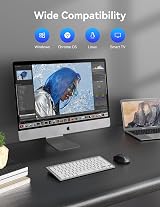TECKNET 2.4G Wireless Keyboard Ultra Slim Small Keyboard with 14 Hotkeys view 8
