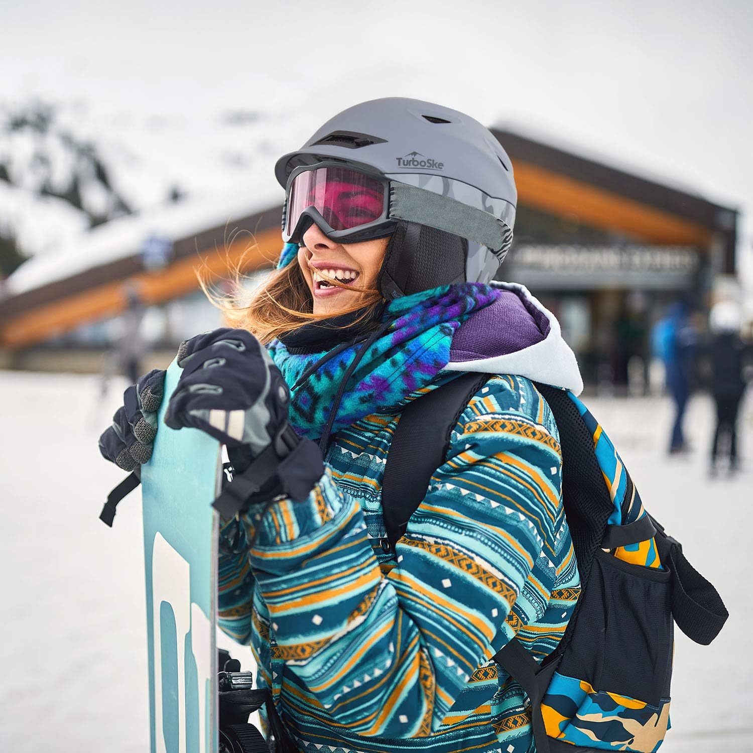 TurboSke Ski Helmet Snowboard Helmet - Active Ventilation Audio Compatible Snow Sports Luxury Helmet with ASTM Certified Safety for Men Women and Youth: Sports & Outdoors