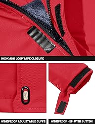 TACVASEN Mens Skiing Jacket with Hood Snowboard