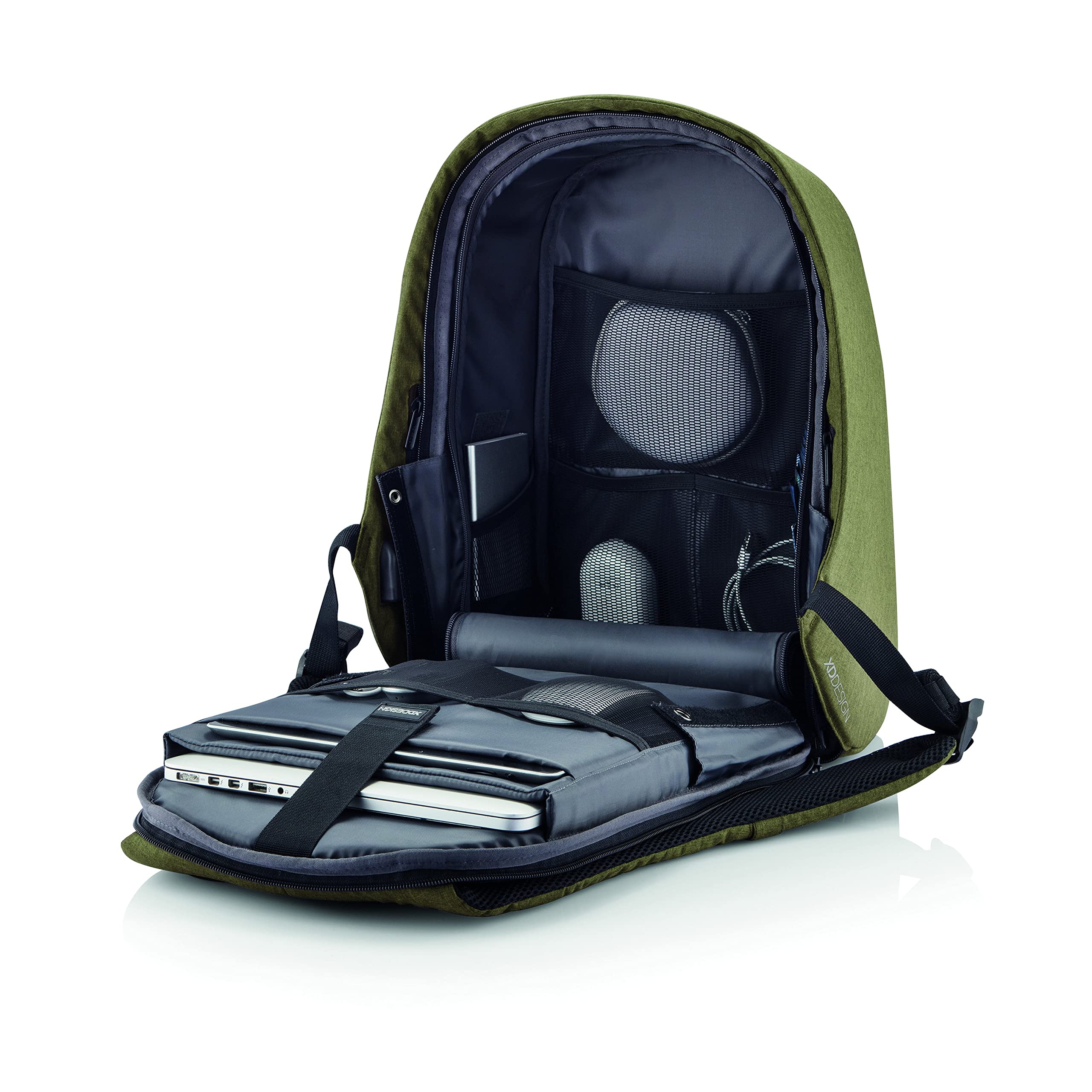 XD Design Bobby Hero Regular Anti-Theft Backpack Green USB (Unisex Bag)