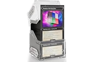 Quiver Time 360° Modular Nexus DeckBlock - Durable Stackable MTG Deck Box for Commander fits 100+ Cards | Stylish 100 Card Deck Box MTG | Interchangeable TCG Decks Boxes (1 pcs, Clear)