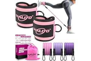 WALITO Ankle Resistance Bands with Cuffs, Ankle Bands for Working Out, Ankle Weights for Women, Glutes Workout Equipment, Ankle Strap for Legs and Butt, Exercise Equipment Home Gym