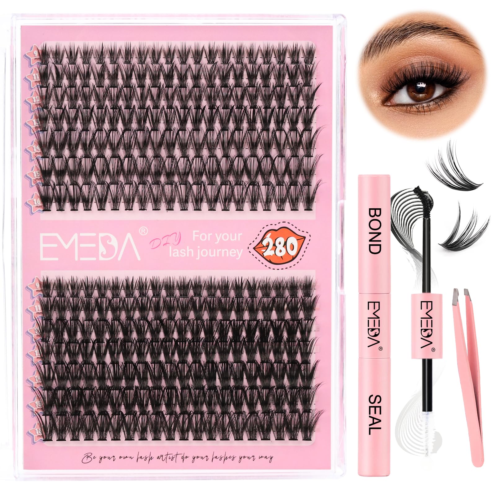 EMEDA Lash Clusters 280pcs 50D 60D Individual